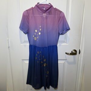 NWOT Her Universe Disney Princess Tangled Rapunzel Mesh Mock Neck Ladies Dress
